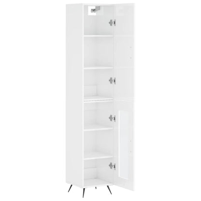 Skap Høyglans Hvit 34,5x34x180 cm