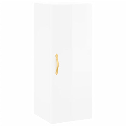 Skap Høyglans Hvit 34,5x34x180 cm