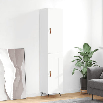 Skap Høyglans Hvit 34,5x34x180 cm