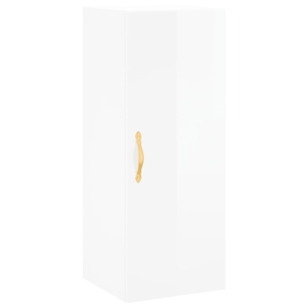 Skap Høyglans Hvit 34,5x34x180 cm