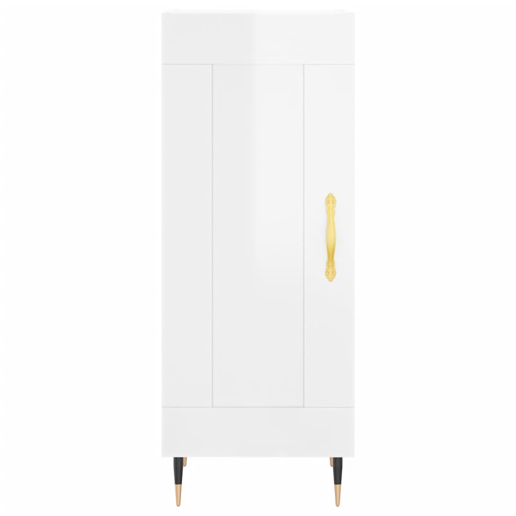 Skap Høyglans Hvit 34,5x34x180 cm