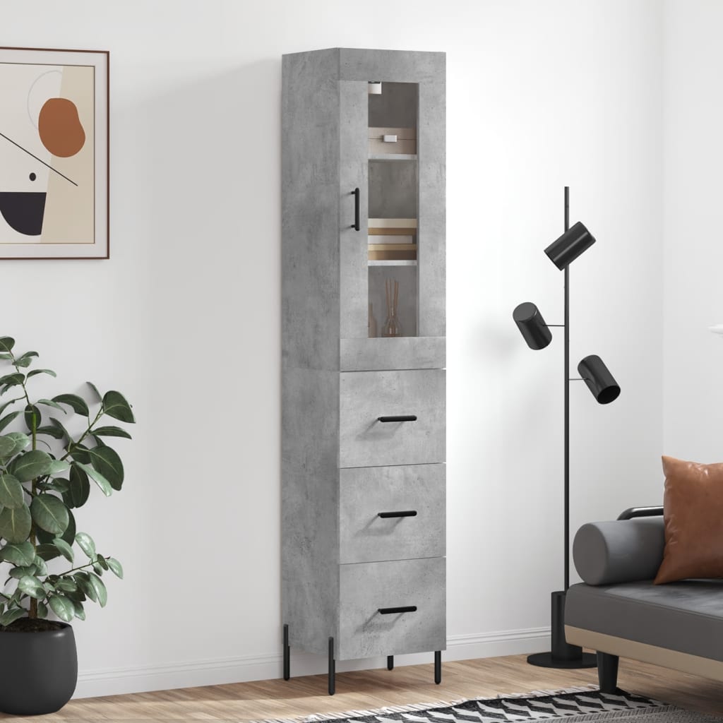 Skap Betonggrå 34,5x34x180 cm