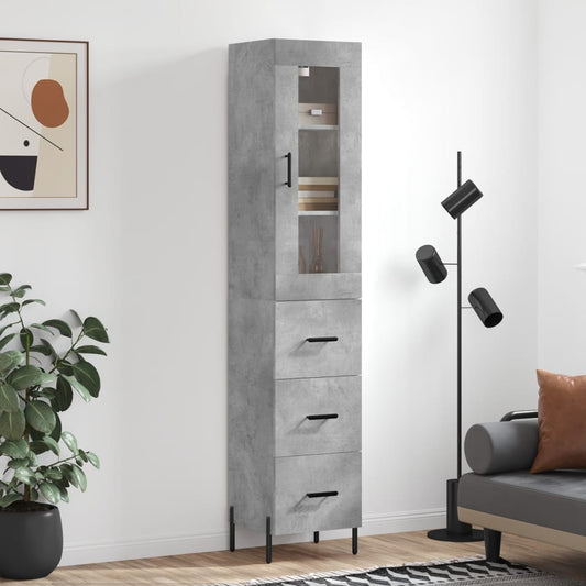 Skap Betonggrå 34,5x34x180 cm