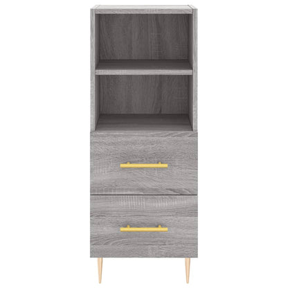 Highboard grå sonoma 34,5x34x180 cm konstruert tre