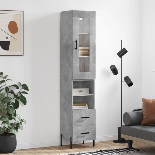 Skap Betonggrå 34,5x34x180 cm
