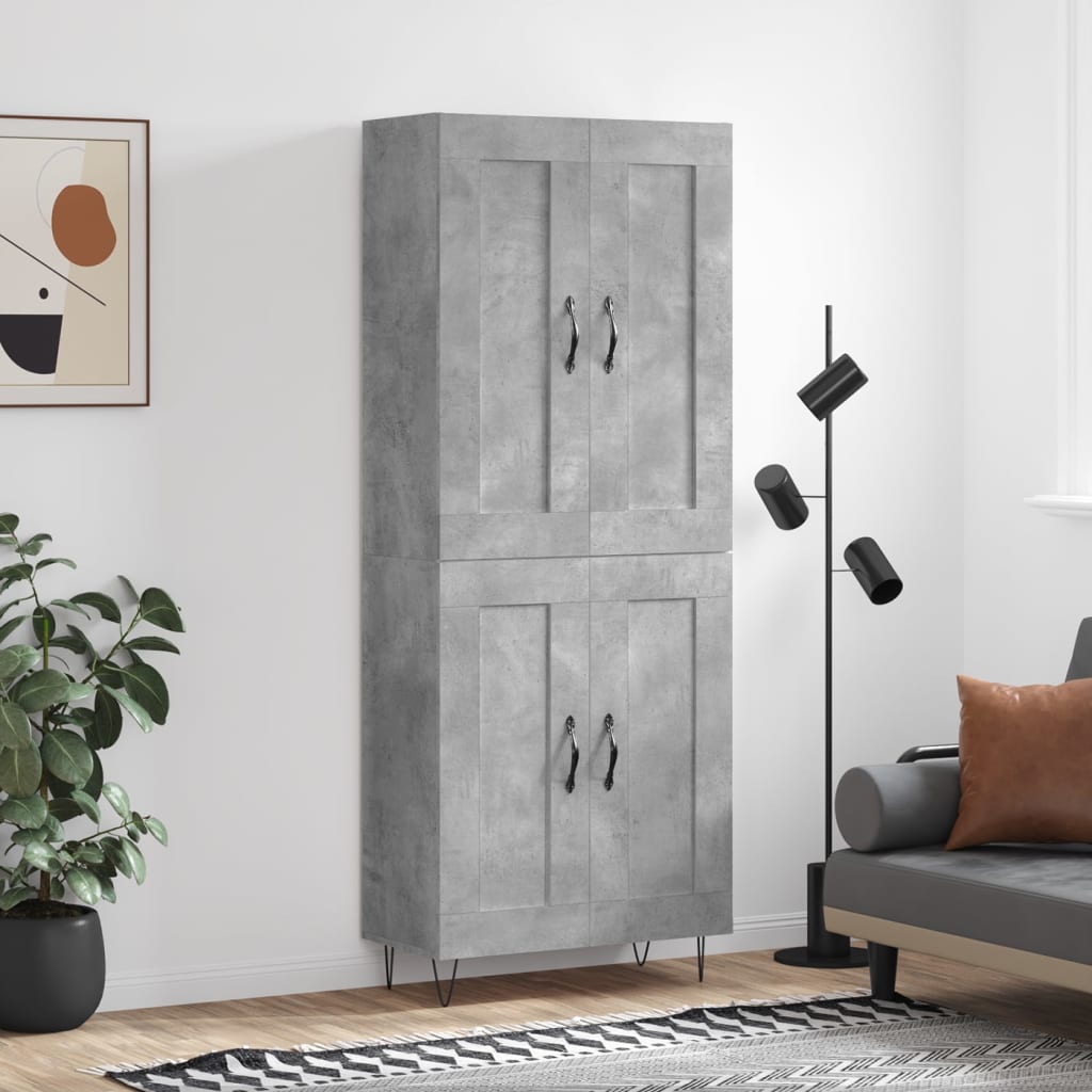 Skap Betonggrå 69,5x34x180 cm