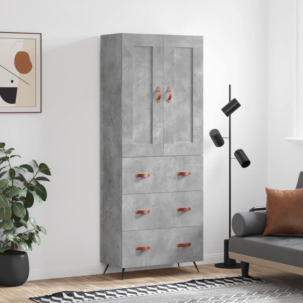 Skap Betonggrå 69,5x34x180 cm