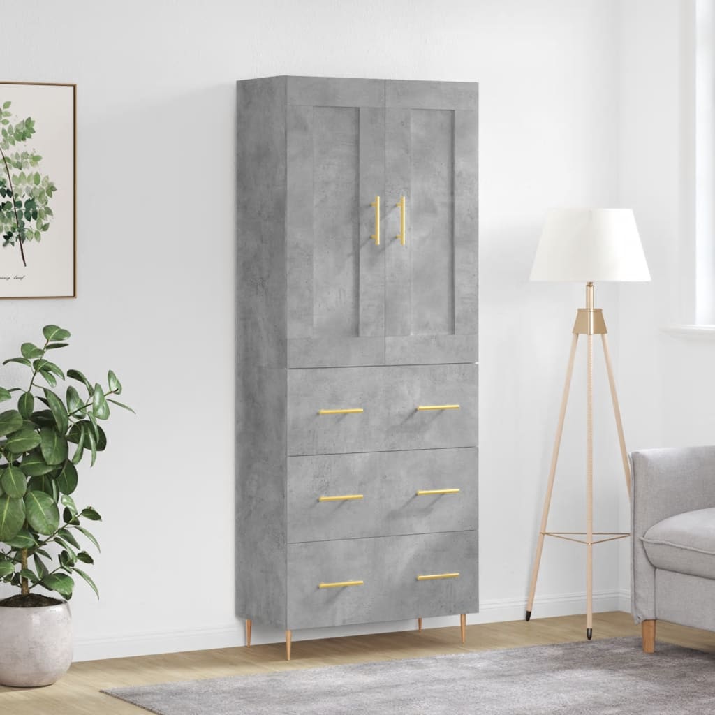 Skap Betonggrå 69,5x34x180 cm