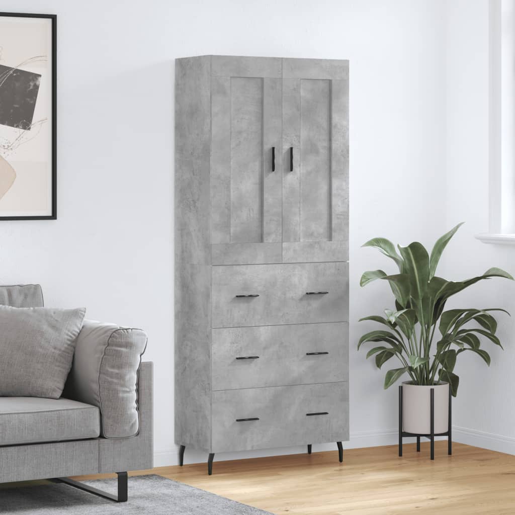 Skap Betonggrå 69,5x34x180 cm