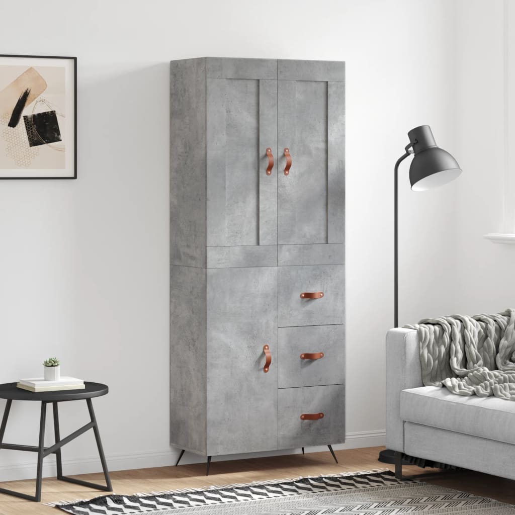 Skap Betonggrå 69,5x34x180 cm