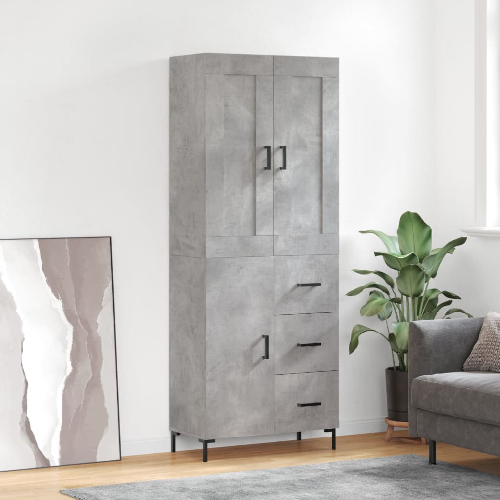 Skap Betonggrå 69,5x34x180 cm
