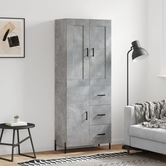 Skap Betonggrå 69,5x34x180 cm