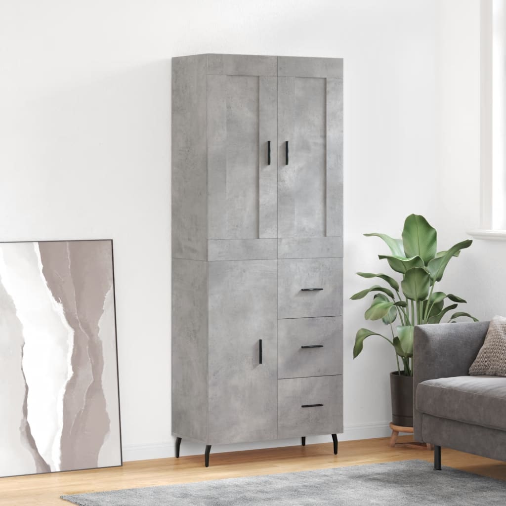 Skap Betonggrå 69,5x34x180 cm
