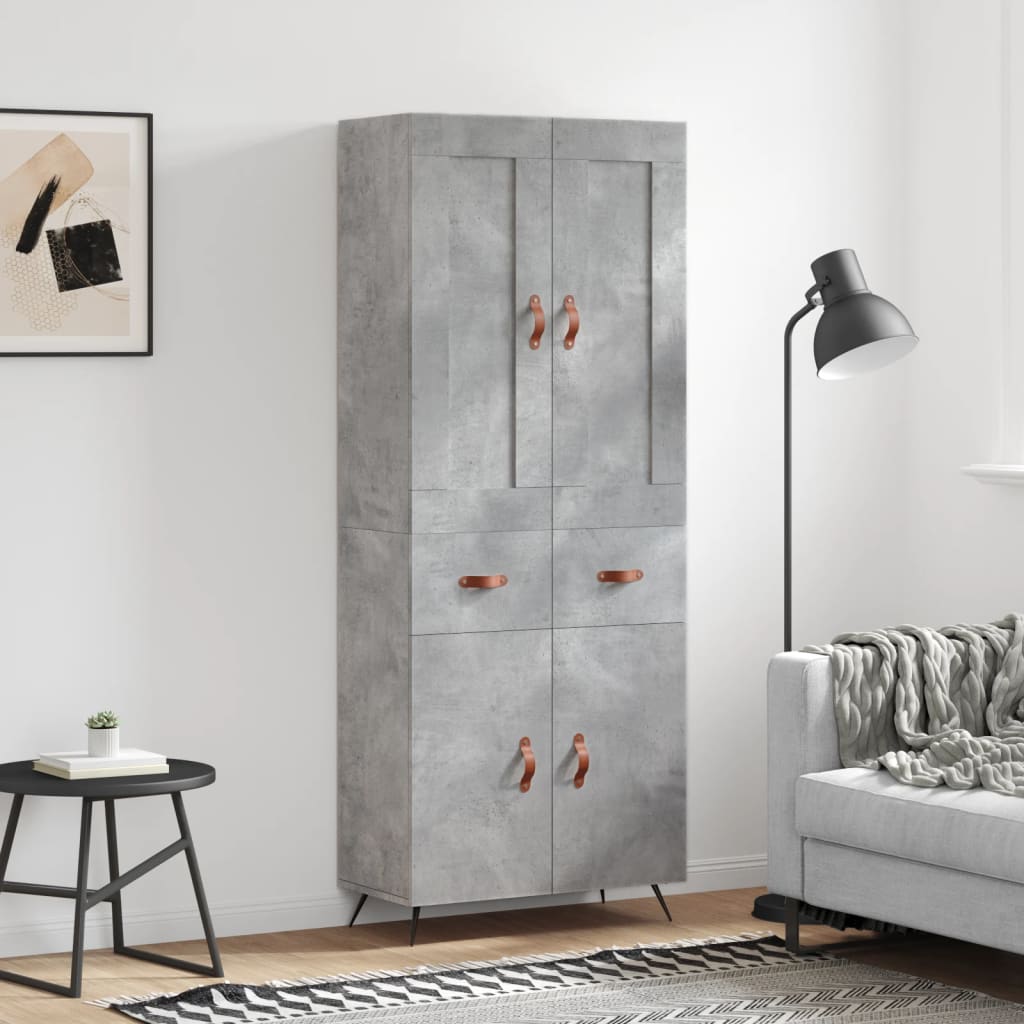 Skap Betonggrå 69,5x34x180 cm