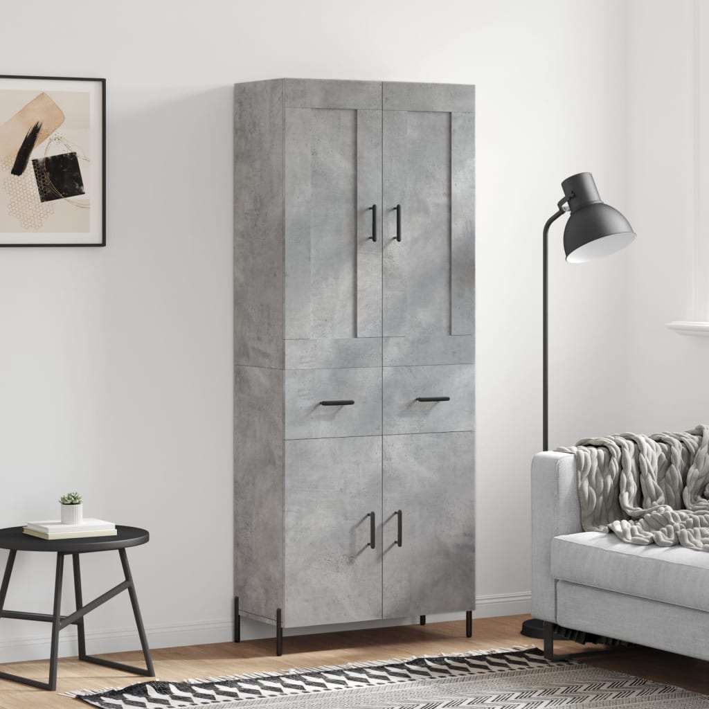 Skap Betonggrå 69,5x34x180 cm