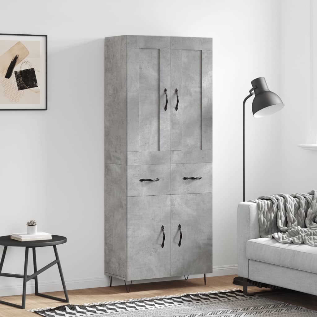 Skap Betonggrå 69,5x34x180 cm