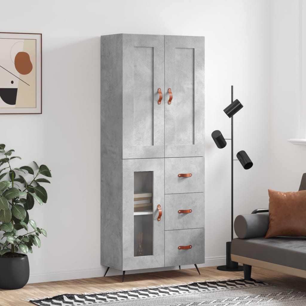 Skap Betonggrå 69,5x34x180 cm