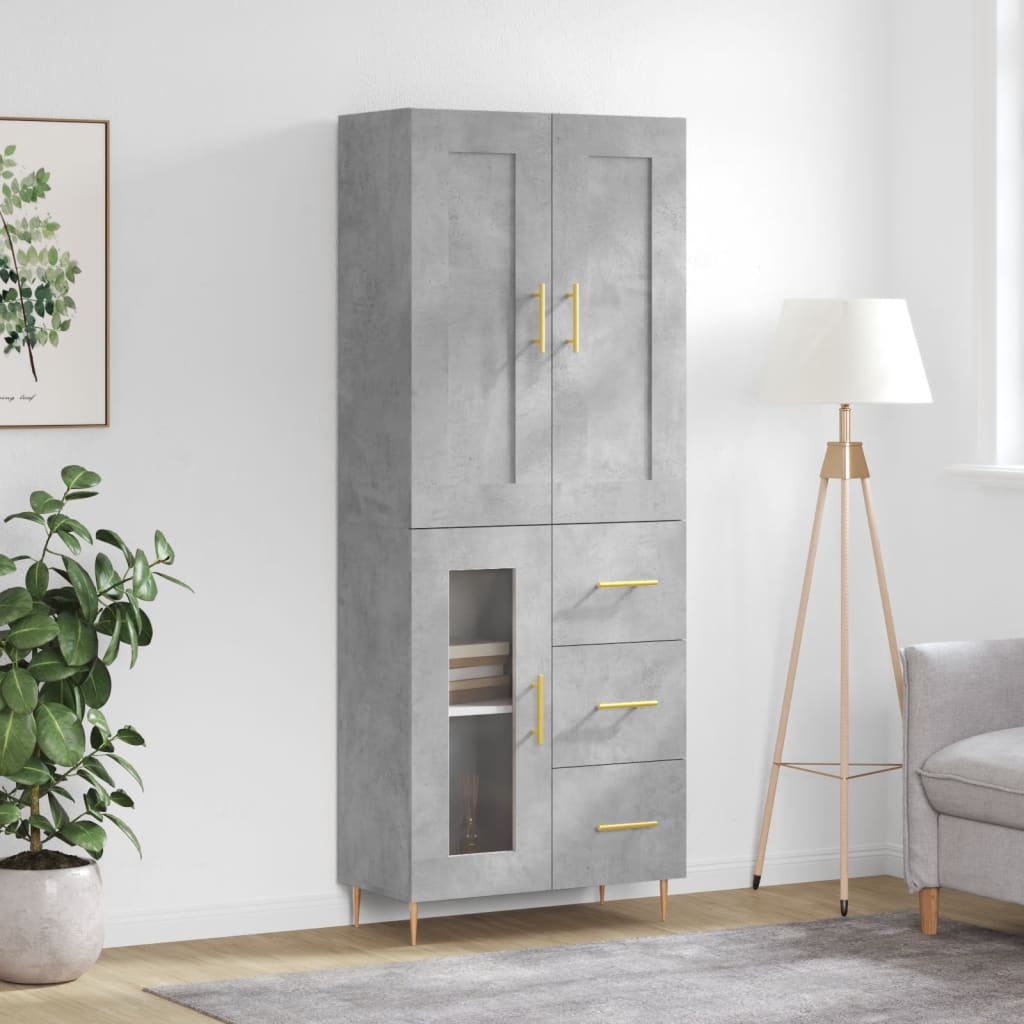 Skap Betonggrå 69,5x34x180 cm