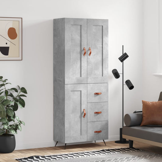 Skap Betonggrå 69,5x34x180 cm