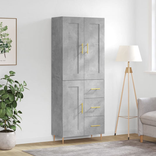 Skap Betonggrå 69,5x34x180 cm