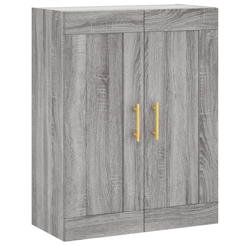 Highboard grå sonoma 69,5x34x180 cm konstruert tre