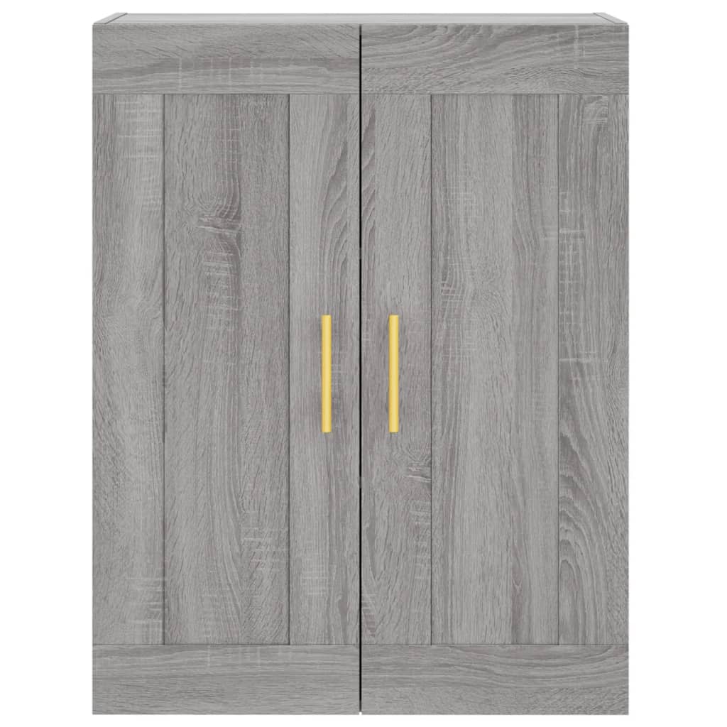 Highboard grå sonoma 69,5x34x180 cm konstruert tre