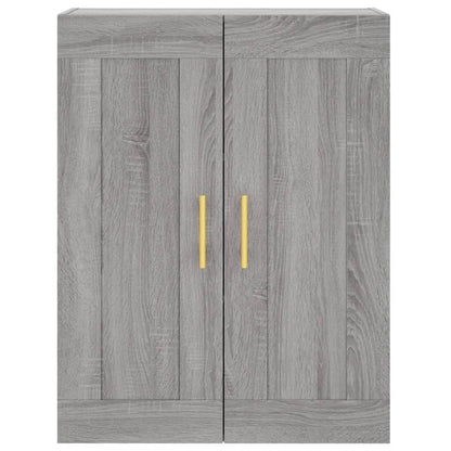 Highboard grå sonoma 69,5x34x180 cm konstruert tre