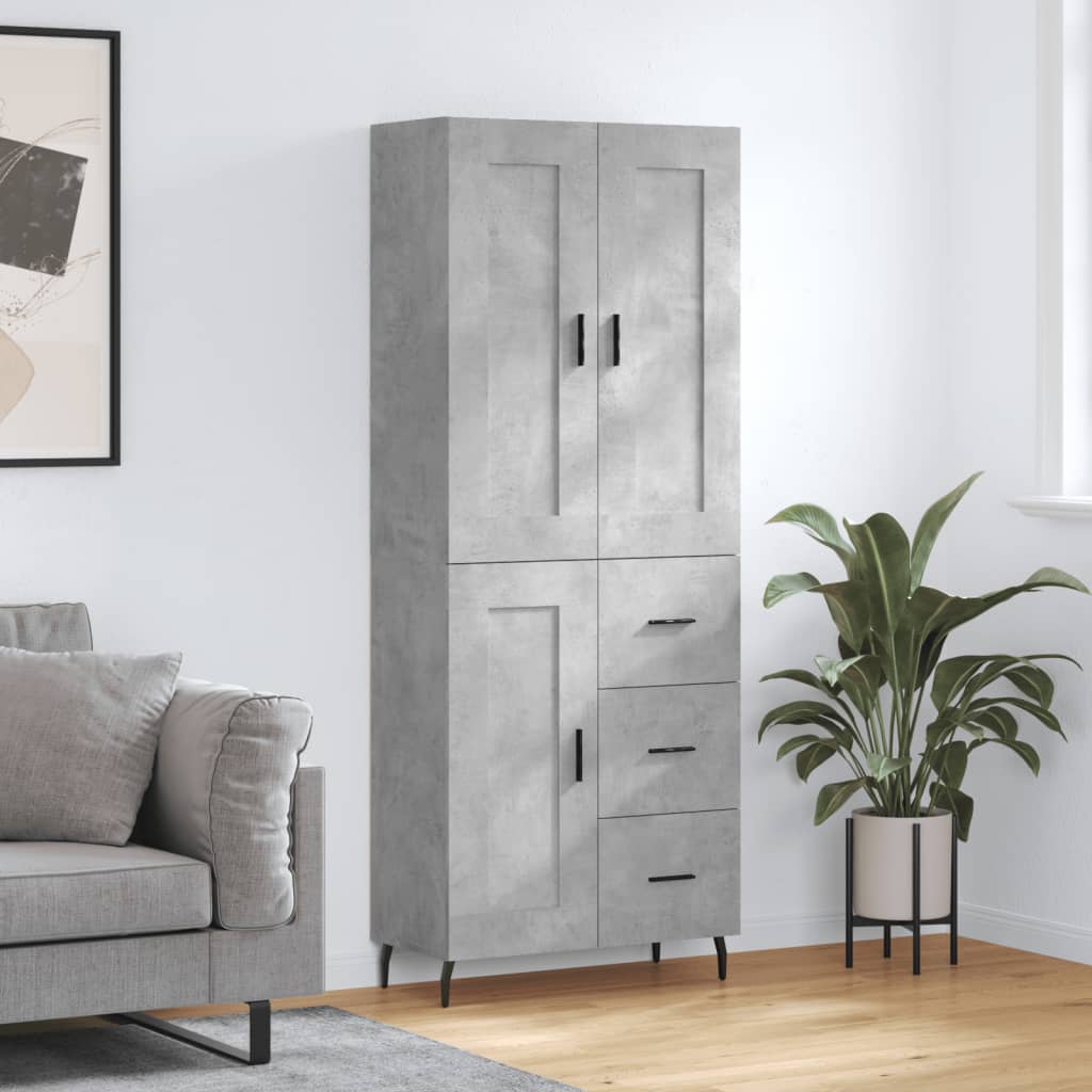 Skap Betonggrå 69,5x34x180 cm