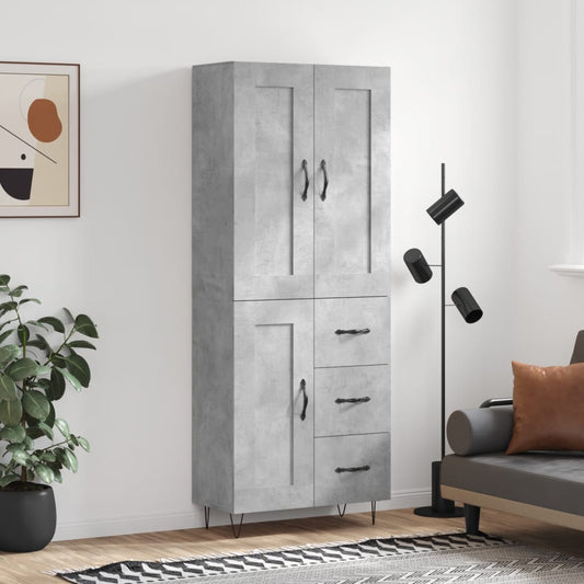 Skap Betonggrå 69,5x34x180 cm