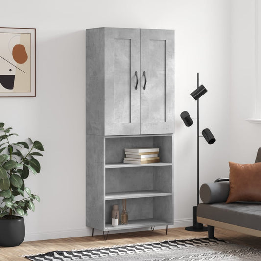 Skap Betonggrå 69,5x34x180 cm