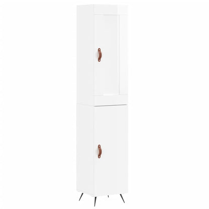 Skap Høyglans Hvit 34,5x34x180 cm