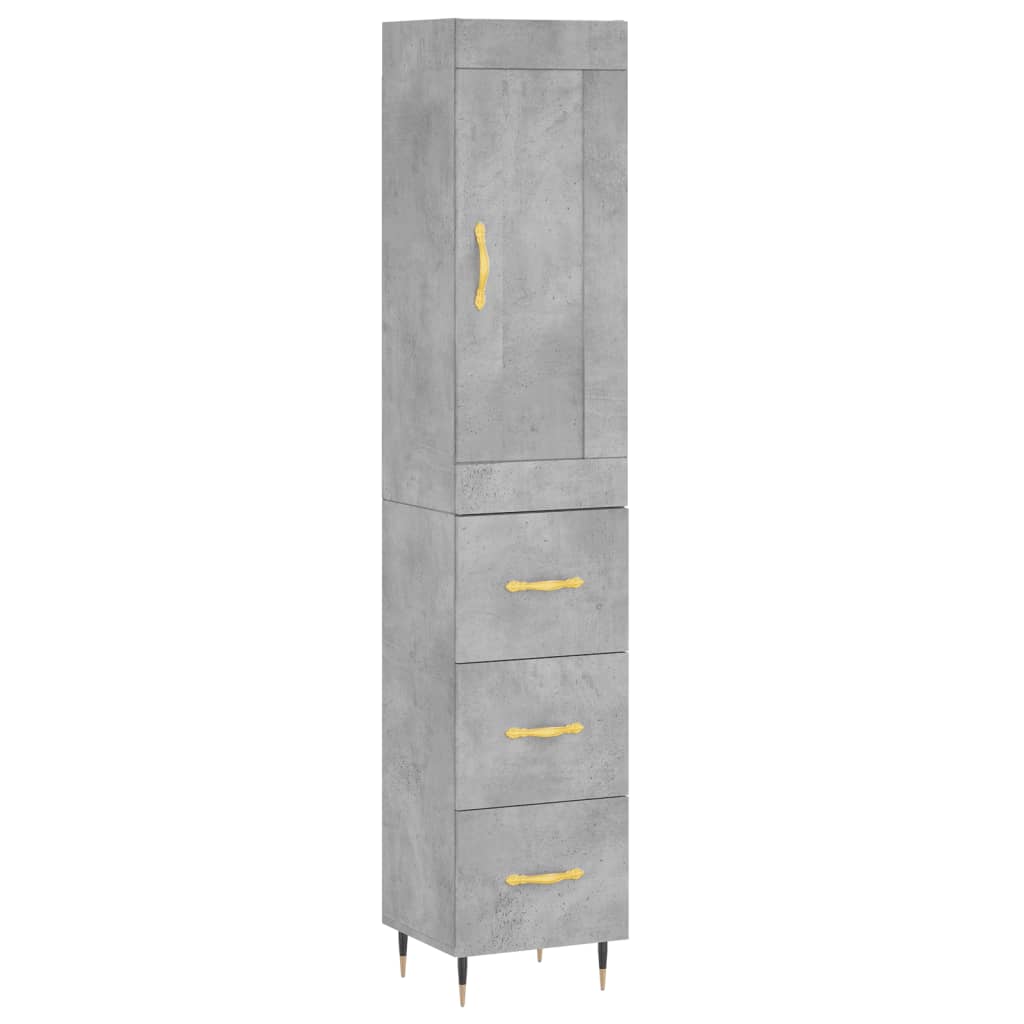 Skap Betonggrå 34,5x34x180 cm