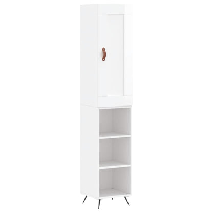 Skap Høyglans Hvit 34,5x34x180 cm
