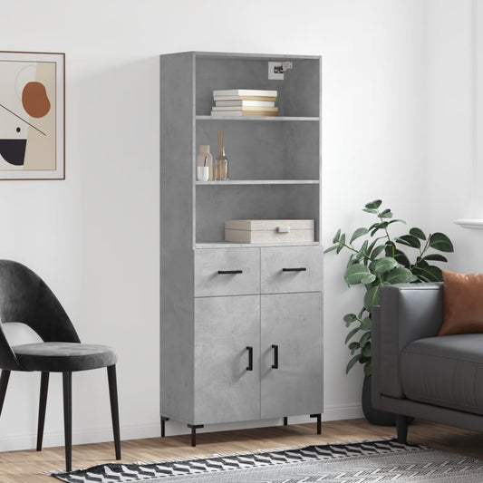 Skap Betonggrå 69,5x34x180 cm