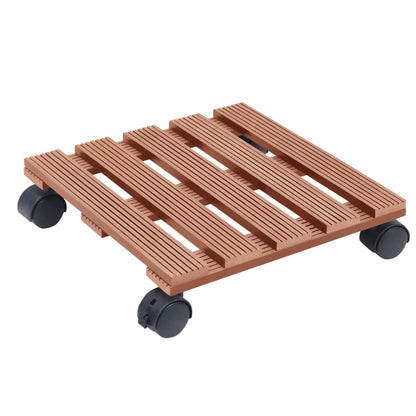 Blomsterpotte Blomsterkrukke Pottetraller 4 stk Brun 30x30x7,5 cm WPC