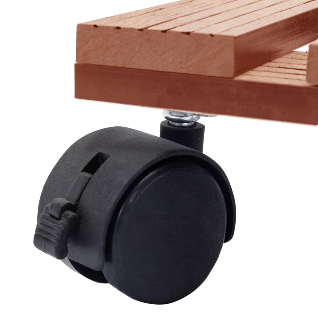 Blomsterpotte Blomsterkrukke Pottetraller 4 stk Brun 30x30x7,5 cm WPC