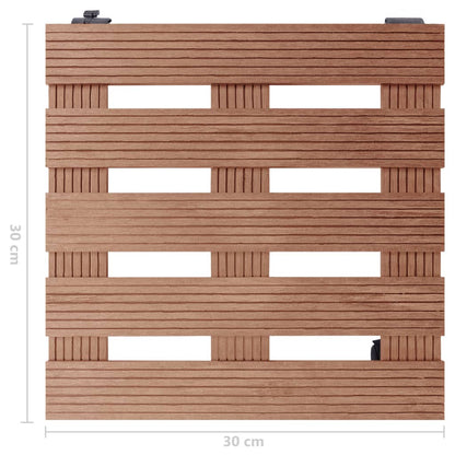 Blomsterpotte Blomsterkrukke Pottetraller 4 stk Brun 30x30x7,5 cm WPC