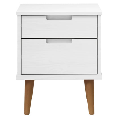 Nattbord Sengbord Hvit MOLDE 40x35x48 cm heltre furu