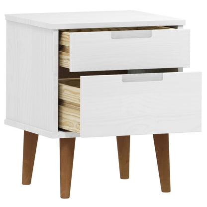 Nattbord Sengbord Hvit MOLDE 40x35x48 cm heltre furu