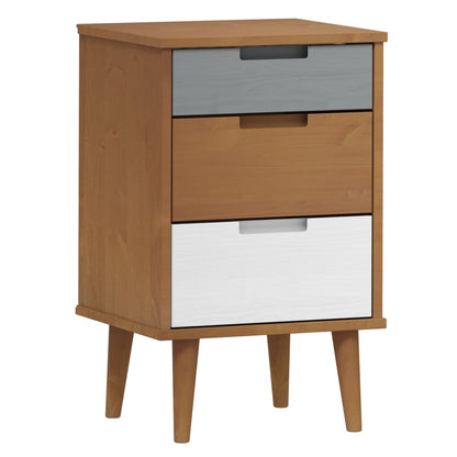 Nattbord Sengbord Brun MOLDE 40x35x65 cm heltre furu
