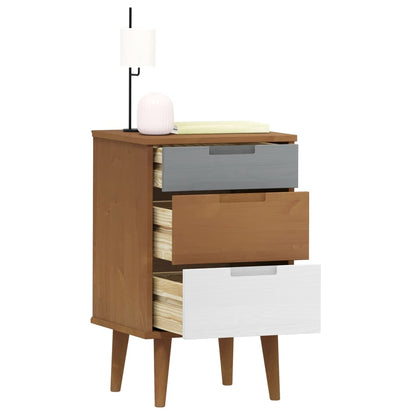 Nattbord Sengbord Brun MOLDE 40x35x65 cm heltre furu