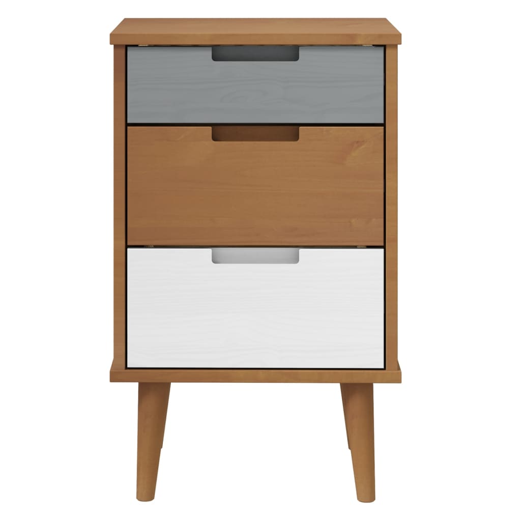 Nattbord Sengbord Brun MOLDE 40x35x65 cm heltre furu
