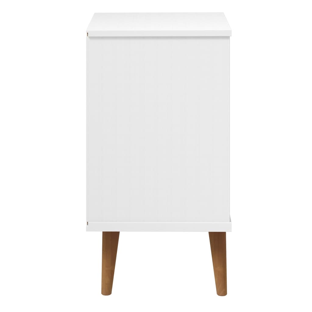 Nattbord Sengbord Hvit MOLDE 40x35x65 cm heltre furu