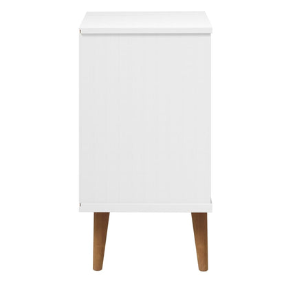 Nattbord Sengbord Hvit MOLDE 40x35x65 cm heltre furu