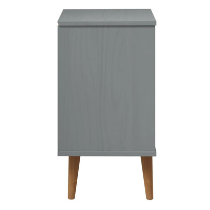 Nattbord Sengbord Grå heltre furu MOLDE 40x35x65 cm