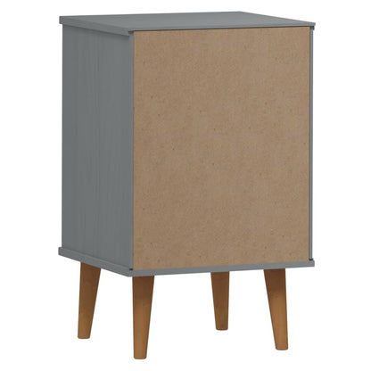 Nattbord Sengbord Grå heltre furu MOLDE 40x35x65 cm