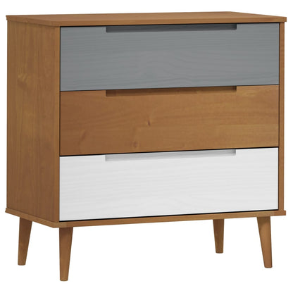 Kommode Brun MOLDE 80x40x80 cm heltre furu