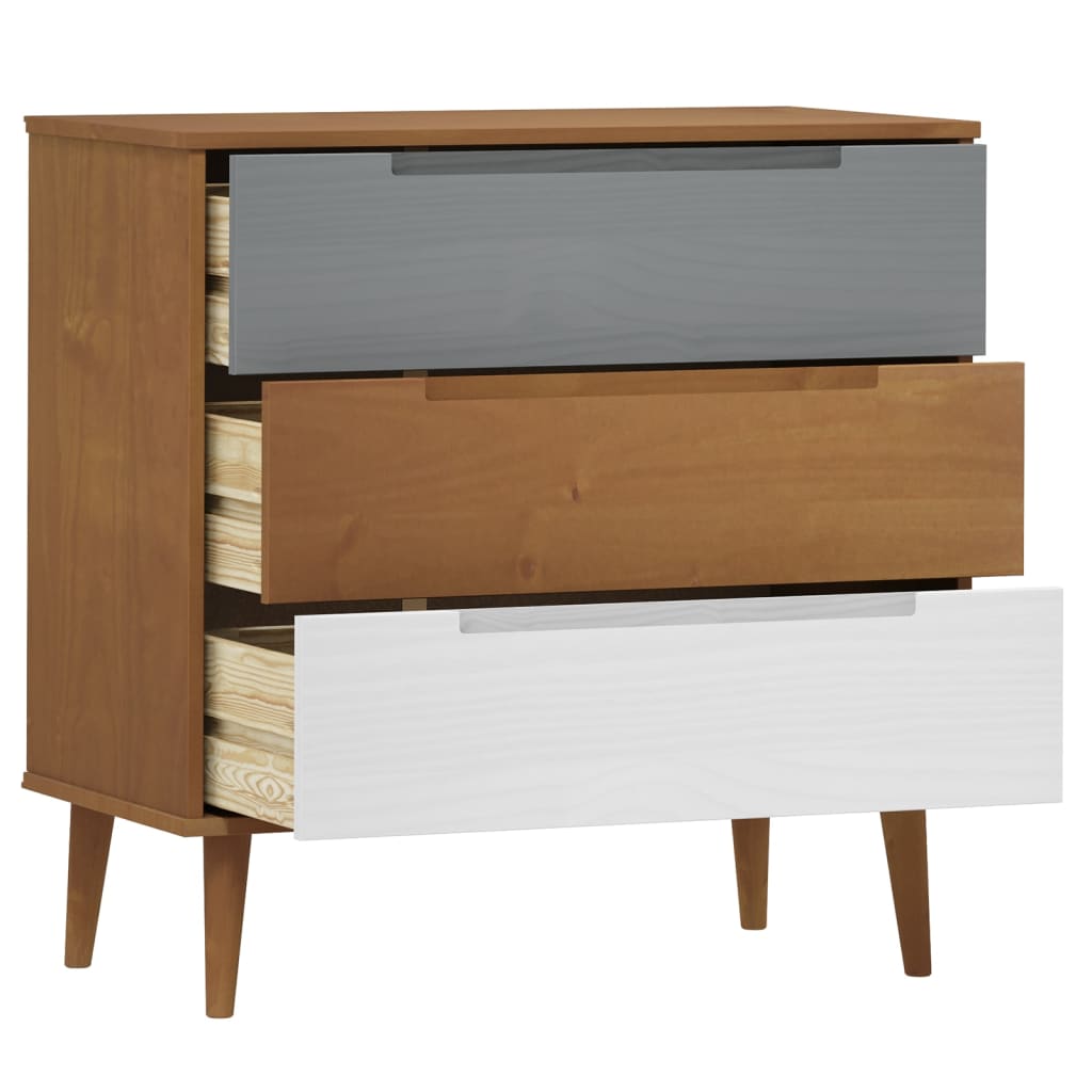 Kommode Brun MOLDE 80x40x80 cm heltre furu