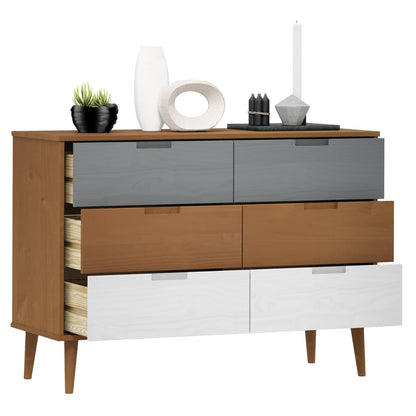 Kommode Brun MOLDE 113x40x80 cm heltre furu