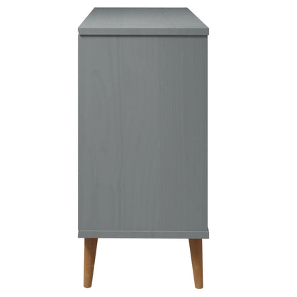 Kommode Grå MOLDE 113x40x80 cm heltre furu